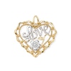 Thumbnail Image 1 of 14K Gold Plated "Love" Rose Heart Two-Tone Necklace Charm