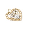 Thumbnail Image 2 of 14K Gold Plated "Love" Rose Heart Two-Tone Necklace Charm