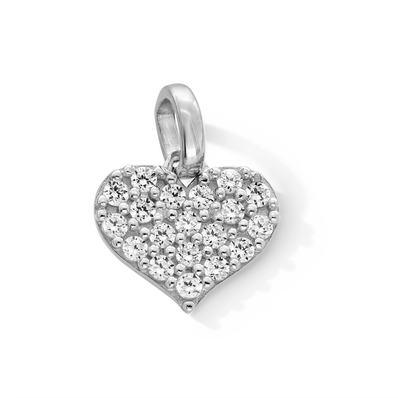 Main Image 1 of Sterling Silver CZ Cluster Mini Heart Charm