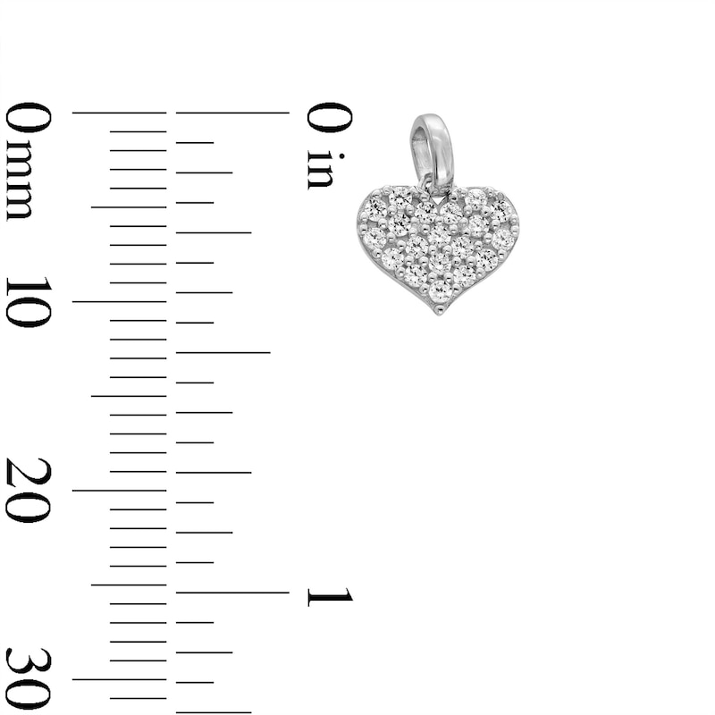 Main Image 3 of Sterling Silver CZ Cluster Mini Heart Charm