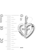 Thumbnail Image 2 of Sterling Silver CZ Cross in Heart Charm