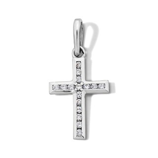 Sterling Silver CZ Mini Cross Charm