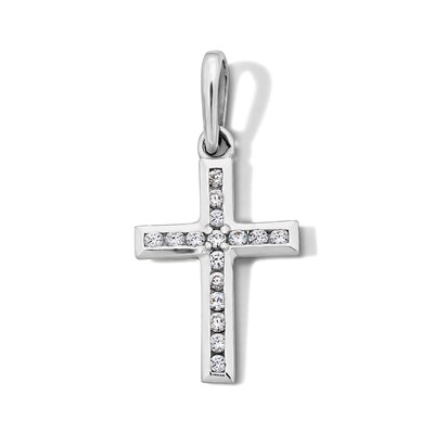 Sterling Silver CZ Mini Cross Charm