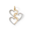 Thumbnail Image 1 of 14K Gold Plate Open Heart Trio CZ Necklace Charm