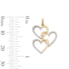 Thumbnail Image 4 of 14K Gold Plate Open Heart Trio CZ Necklace Charm