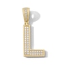Thumbnail Image 1 of 14K Gold Plated CZ Varsity Initial "L" Necklace Charm