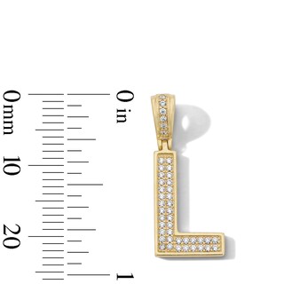 14K Gold Plated CZ Varsity Initial "L" Necklace Charm