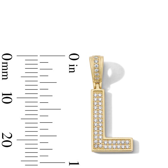 14K Gold Plated CZ Varsity Initial "L" Necklace Charm