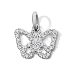 Sterling Silver CZ Mini Butterfly Charm