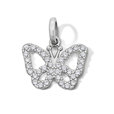 Sterling Silver CZ Mini Butterfly Charm