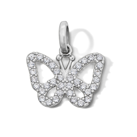 Sterling Silver CZ Mini Butterfly Charm
