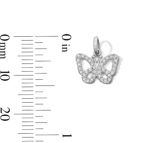 Sterling Silver CZ Mini Butterfly Charm