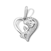 Thumbnail Image 1 of Sterling Silver CZ Mini Rose in Heart Charm