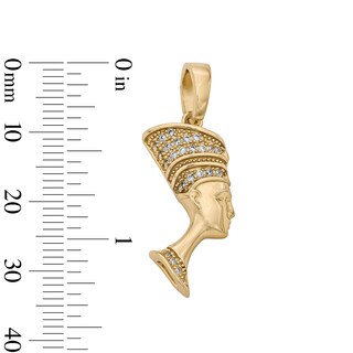 14K Gold Plated CZ Nefertiti Necklace Charm