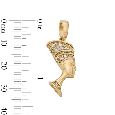 14K Gold Plated CZ Nefertiti Necklace Charm