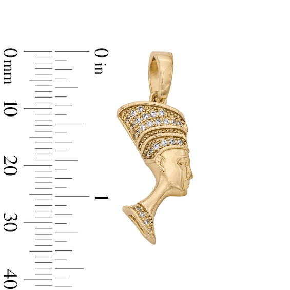 14K Gold Plated CZ Nefertiti Necklace Charm