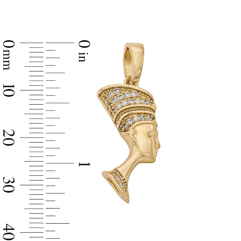 Main Image 2 of 14K Gold Plated CZ Nefertiti Necklace Charm
