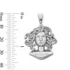 Thumbnail Image 3 of Solid Sterling Silver CZ Medusa Head Necklace Charm