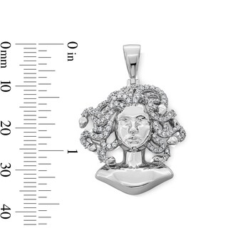 Solid Sterling Silver CZ Medusa Head Necklace Charm