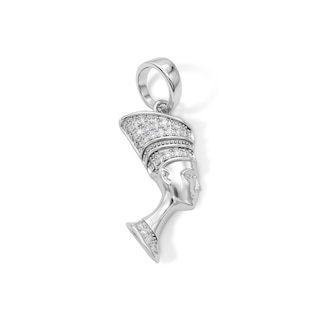 Sterling Silver CZ Nefertiti Necklace Charm