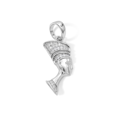 Sterling Silver CZ Nefertiti Necklace Charm