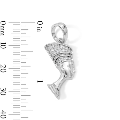 Sterling Silver CZ Nefertiti Necklace Charm