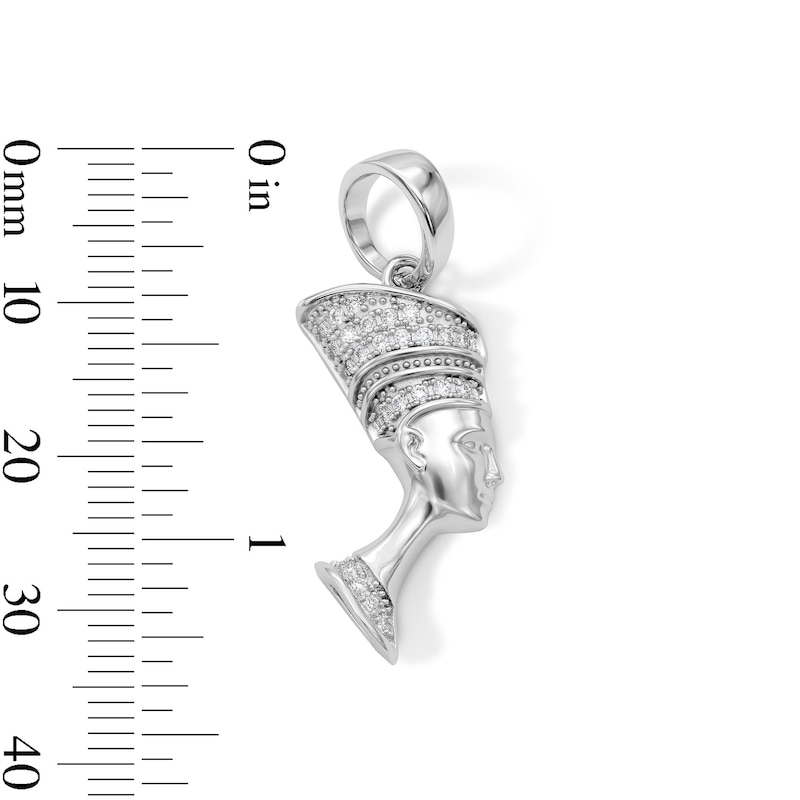 Sterling Silver CZ Nefertiti Necklace Charm
