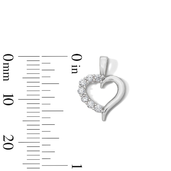Sterling Silver CZ Mini Open Heart Charm