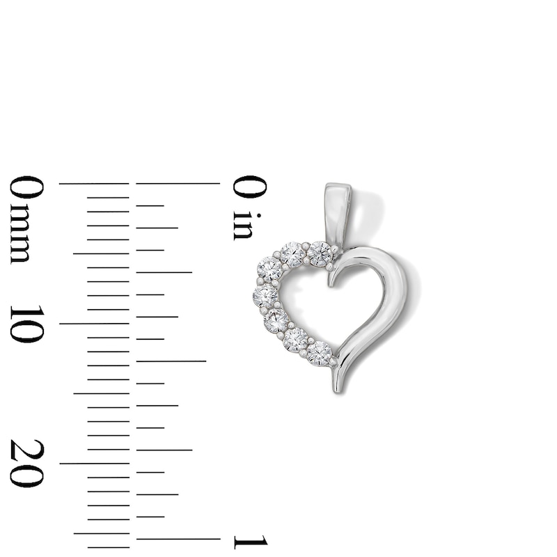 Main Image 2 of Sterling Silver CZ Mini Open Heart Charm