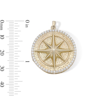 14K Gold Plated CZ Northstar Medallion Charm