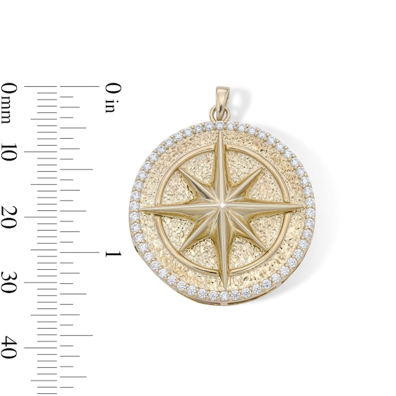 14K Gold Plated CZ Northstar Medallion Charm