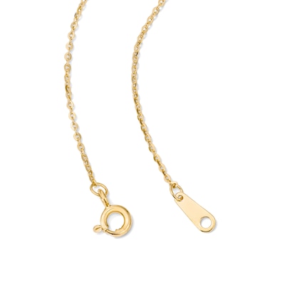 14K Gold Plated CZ Round Halo Pendant Necklace - 16" + 2"