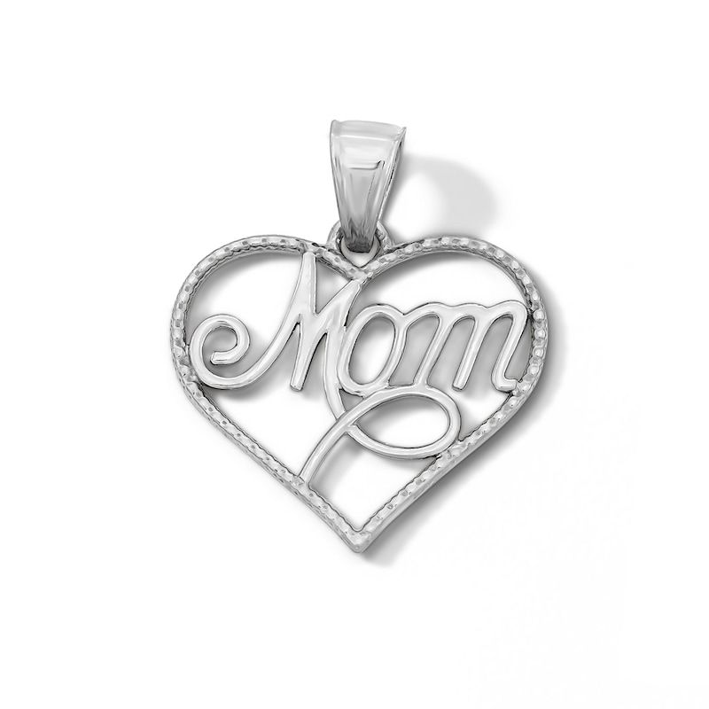 Main Image 1 of Sterling Silver Mom Heart Charm