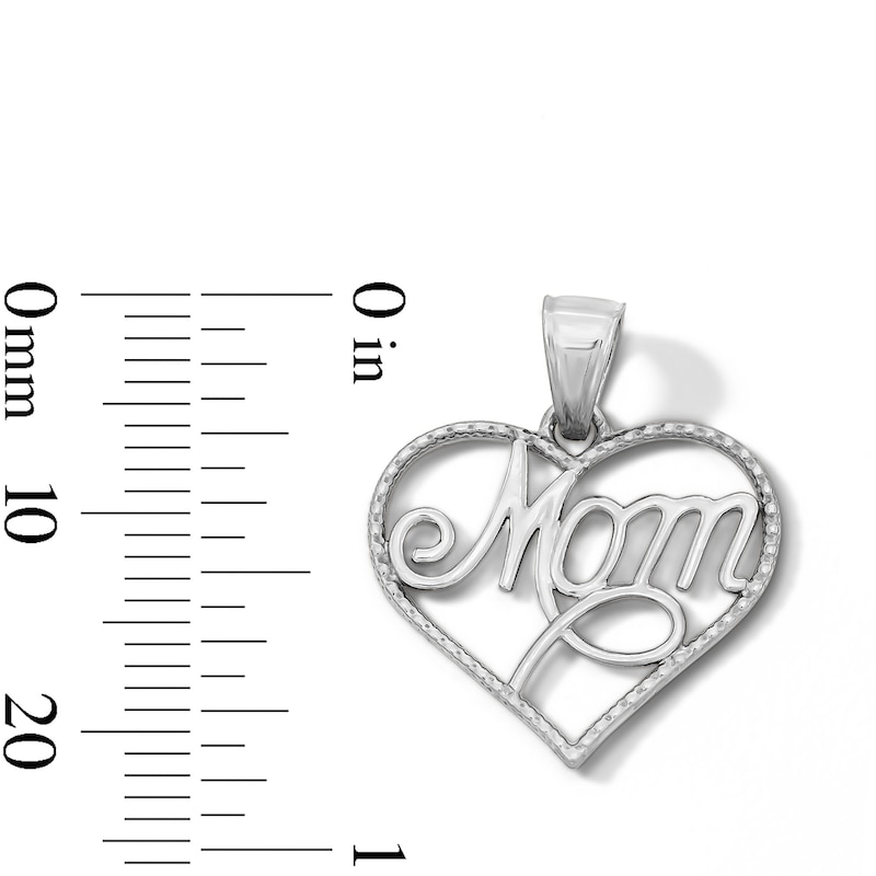 Main Image 2 of Sterling Silver Mom Heart Charm