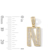 Thumbnail Image 2 of 14K Gold Plated CZ Varsity Initial "N" Necklace Charm