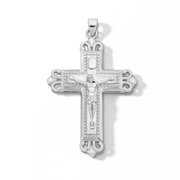 Sterling Silver Flared Edge Crucifix Charm