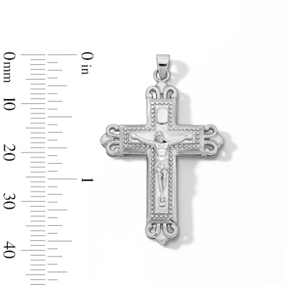 Sterling Silver Flared Edge Crucifix Charm