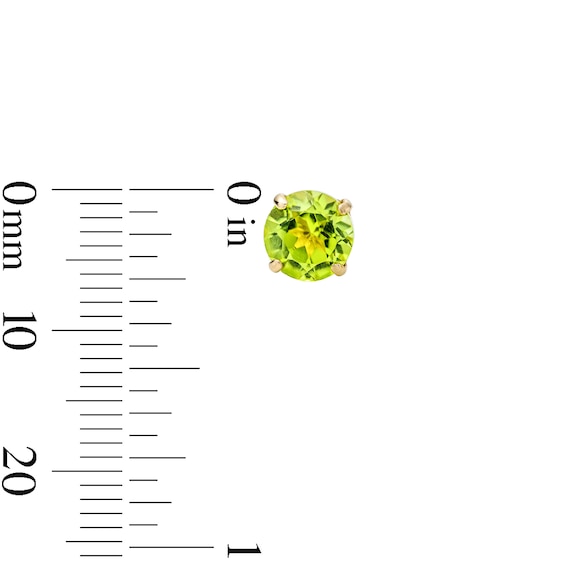 14K Gold Plated 4mm Green Peridot Solitaire Studs