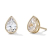 Thumbnail Image 1 of 14K Gold Plated CZ Pear Bezel Studs
