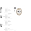 Thumbnail Image 2 of 14K Gold Plated CZ Oval Halo Studs