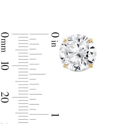 14K Gold Plated CZ Solitaire 12mm Studs