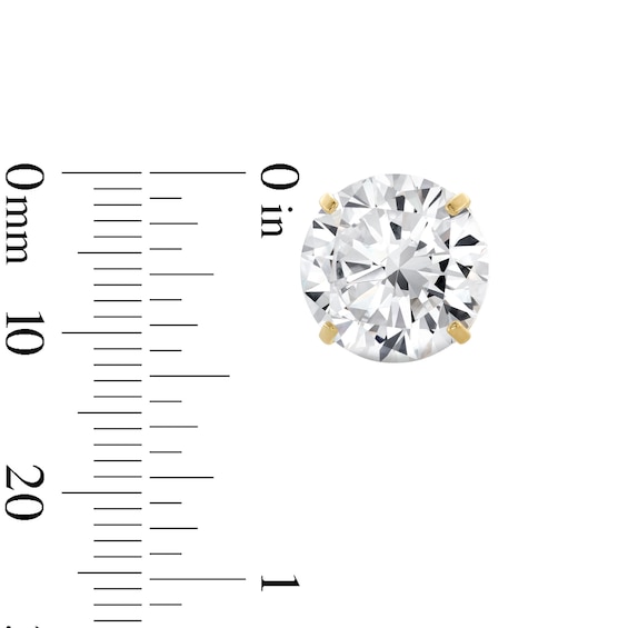14K Gold Plated CZ Solitaire 12mm Studs