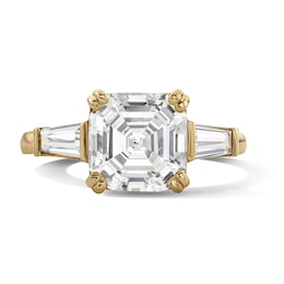 14K Gold Plated Asscher-Cut and Baguette CZ Ring
