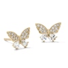 Thumbnail Image 1 of 14K Gold Plated CZ Butterfly Studs