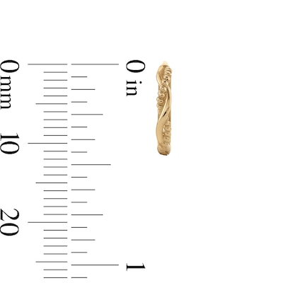 14K Gold Plated Beaded Twist Huggie Hoops