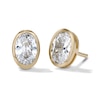 Thumbnail Image 1 of 14K Gold Plated CZ Oval Bezel Studs