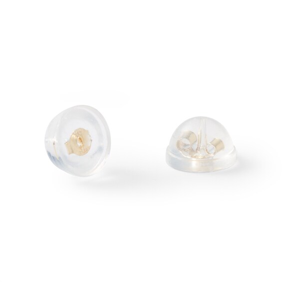 14K Gold Plated CZ Princess-Cut Halo Studs