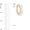 Thumbnail Image 2 of 14K Gold Plated CZ Five-Stone Hoops