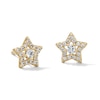 Thumbnail Image 1 of 14K Gold Plated CZ Star Frame Studs