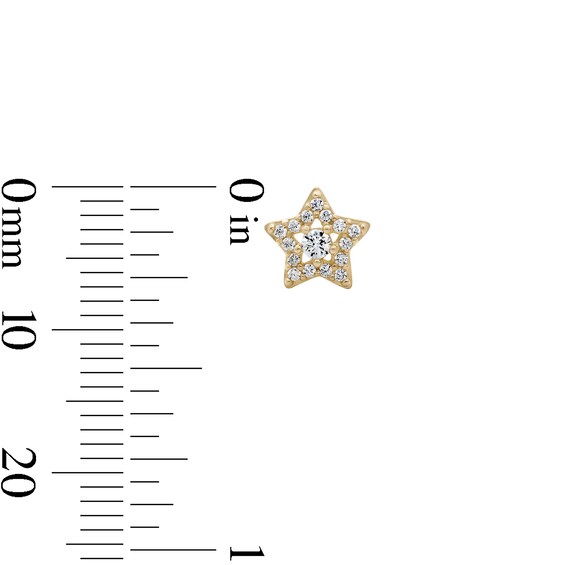 14K Gold Plated CZ Star Frame Studs